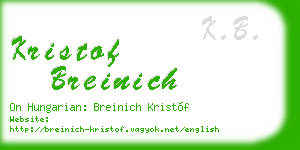 kristof breinich business card